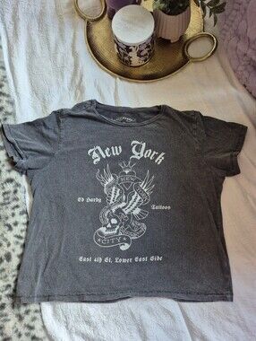 Ed Hardy Grey Snake Eagle Skull Baby T Shirt